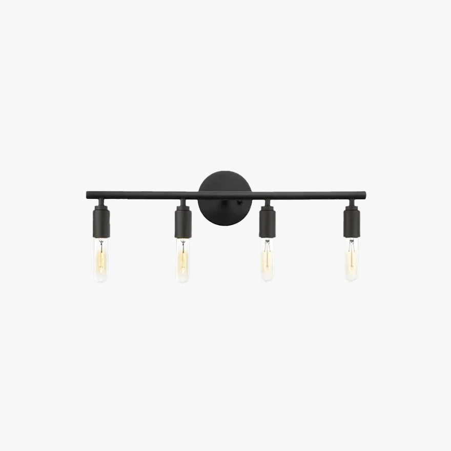 Modern Metal And Glass Strip Children's Room Wall Lamp, Black