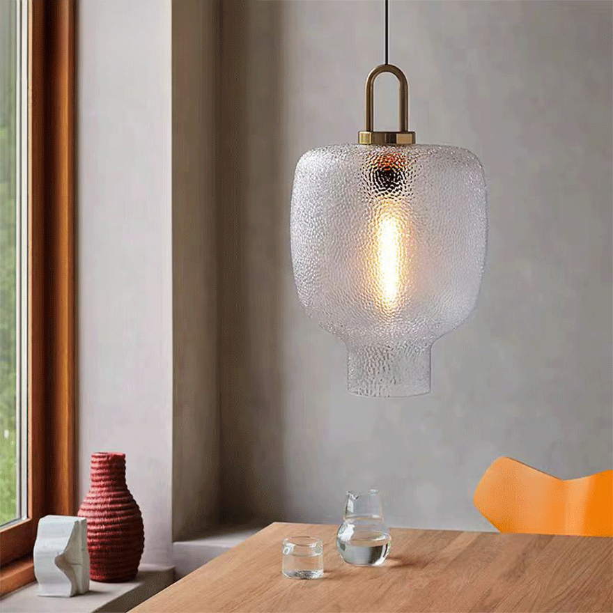 Modern Metal And Glass Bottle Kitchen Pendant Light, Clear