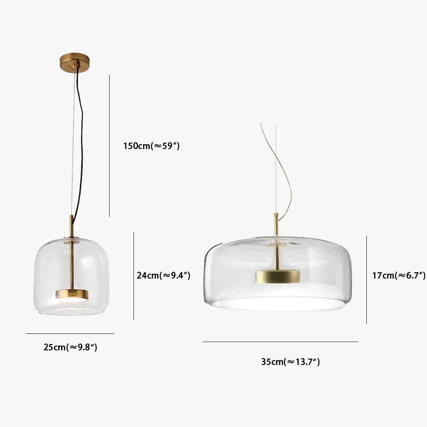 Classical Metal And Glass Drum Living room Pendant Light, Amber/Clear/Smoky Grey, Adjustable