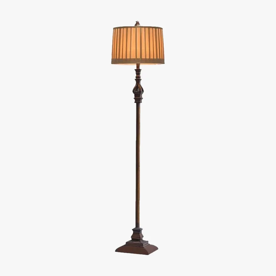 Retro Resin Hooded Dining Room Floor Lamp, Brown