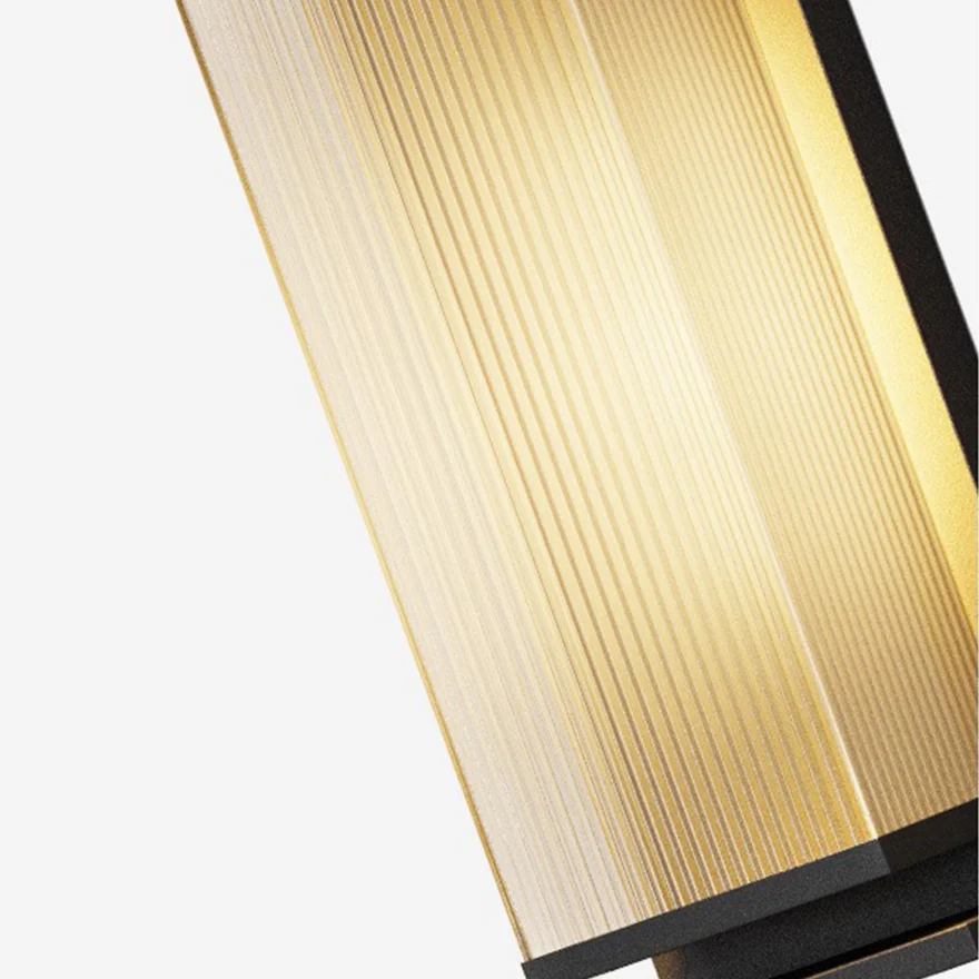 Modern Metal And Acrylic Rectangular Outdoor, Wall Lamp, Black