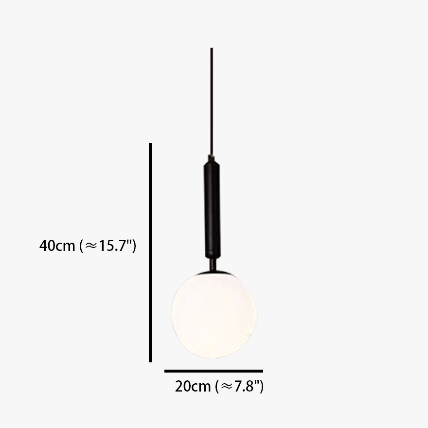 Modern Metal And Glass Globular Dining Room Pendant Light, Black/Gold