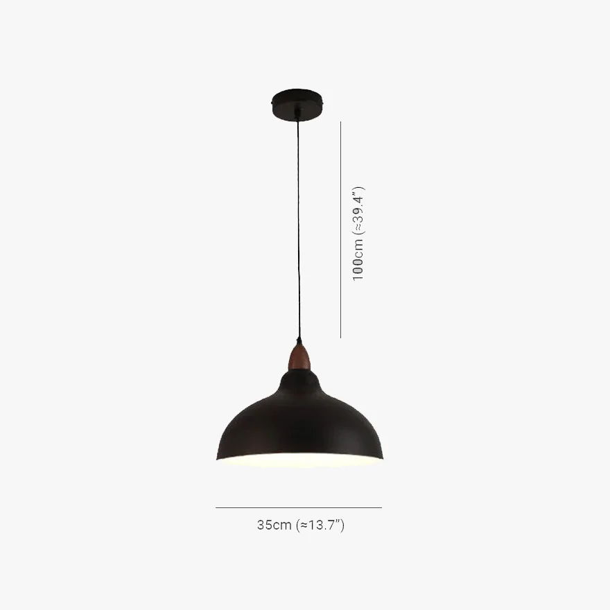 Morandi Metal Bowled Dining Room Pendant Light, Black/White