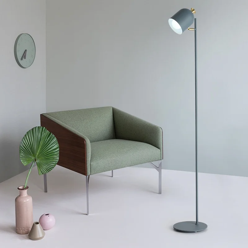 Morandi Metal Linear Study Room Floor Lamp, Blue/Green/Pink/Yellow