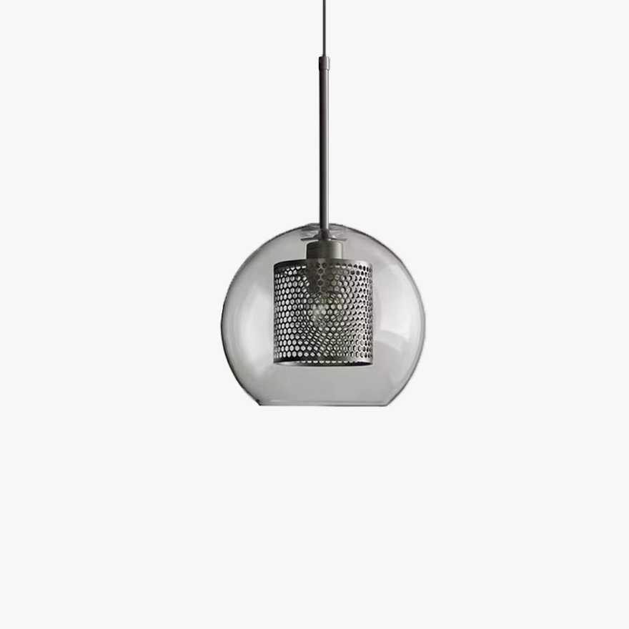 Contemporary Metal And Glass Globular Kitchen Pendant Light, Gold/Silver