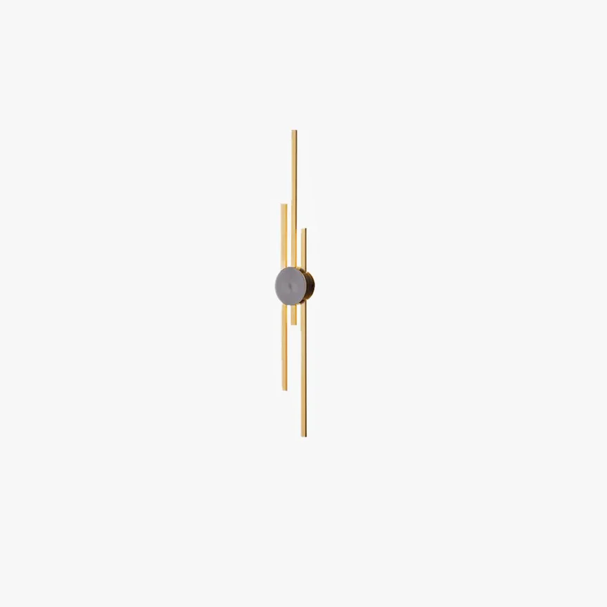 Minimalist Metal And Acrylic Linear Living Room Wall Lamp, Black/Gold