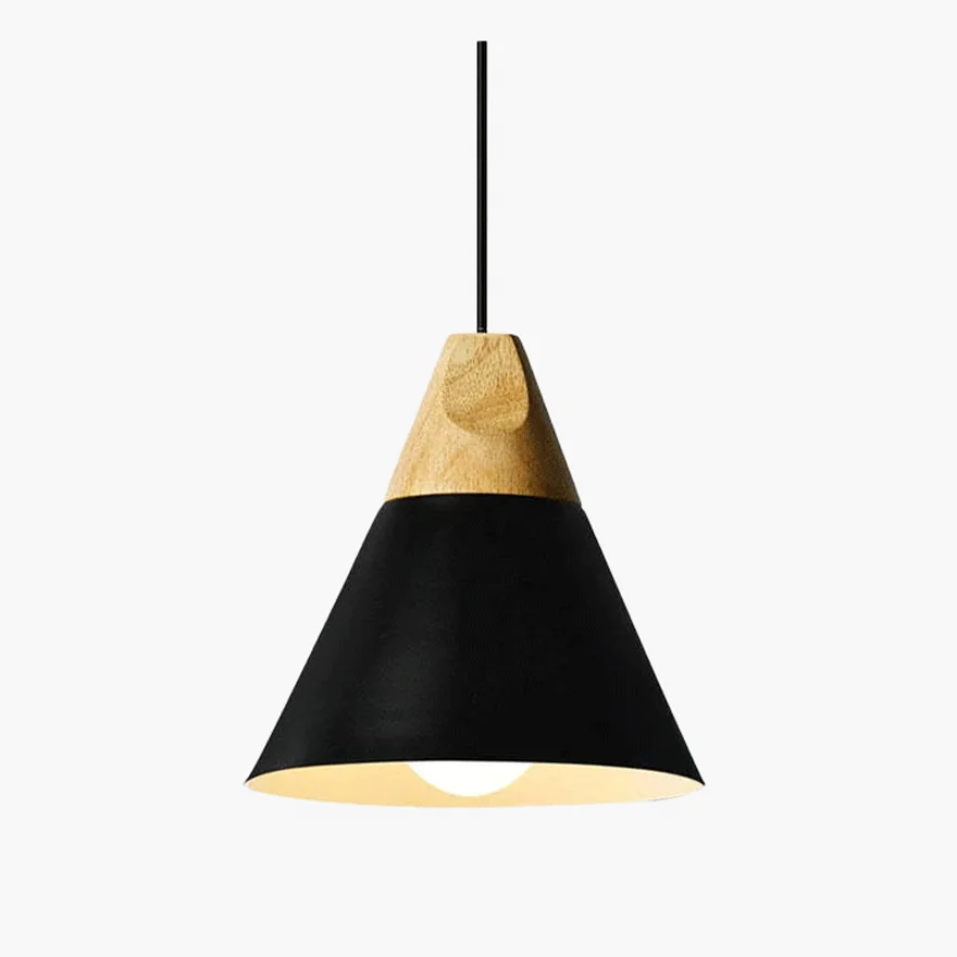 Morandi Metal And Wooden Geometric Kitchen Pendant Light, 6 Color