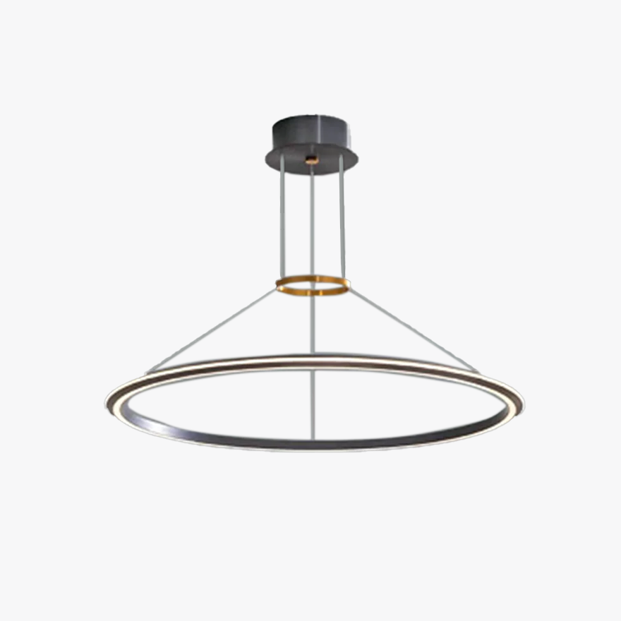 Modern Metal And Acrylic Ring Dining Room Pendant Light, Black