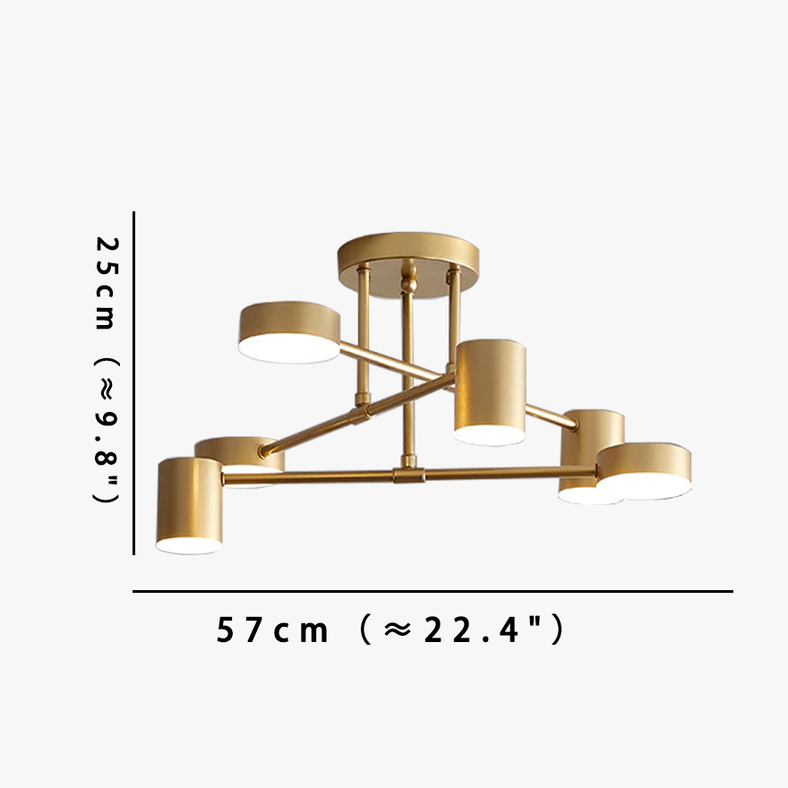 Modern Metal Geometric Dining Room Ceiling Light, Gold