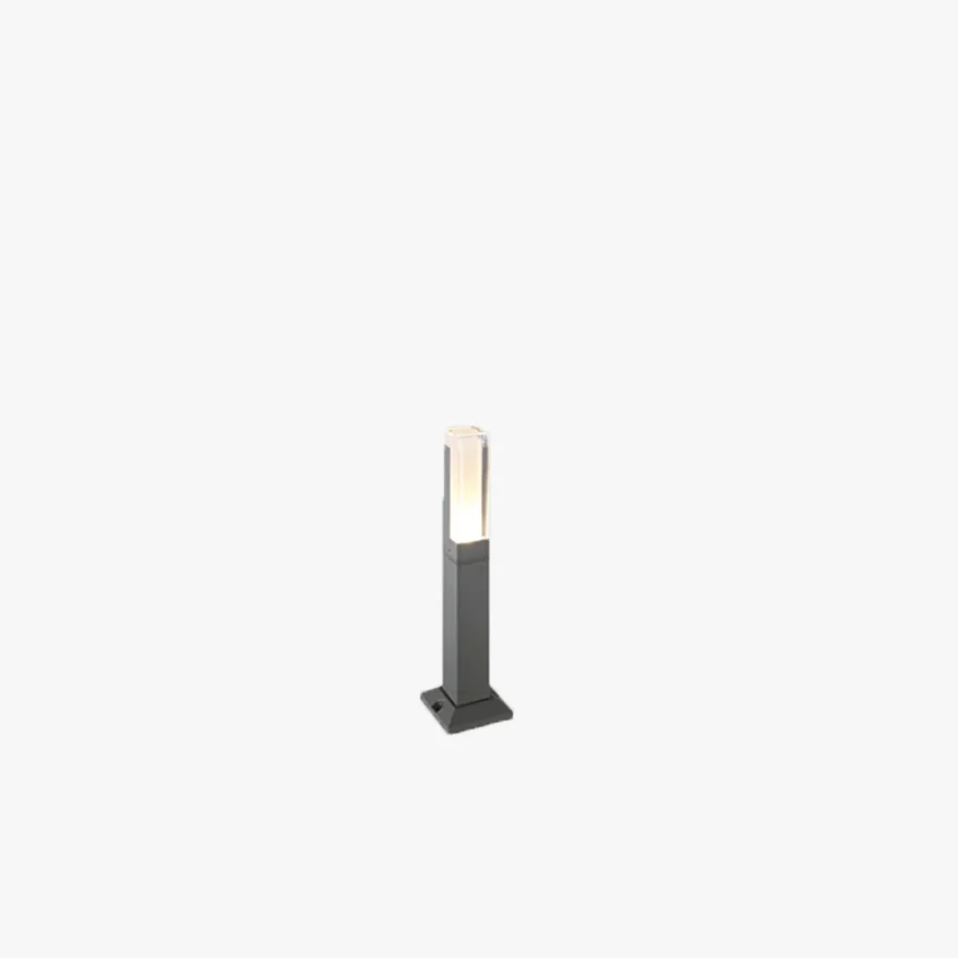 Minimalist Metal And Acrylic Square Garden Outdoor Pillar Light, Black