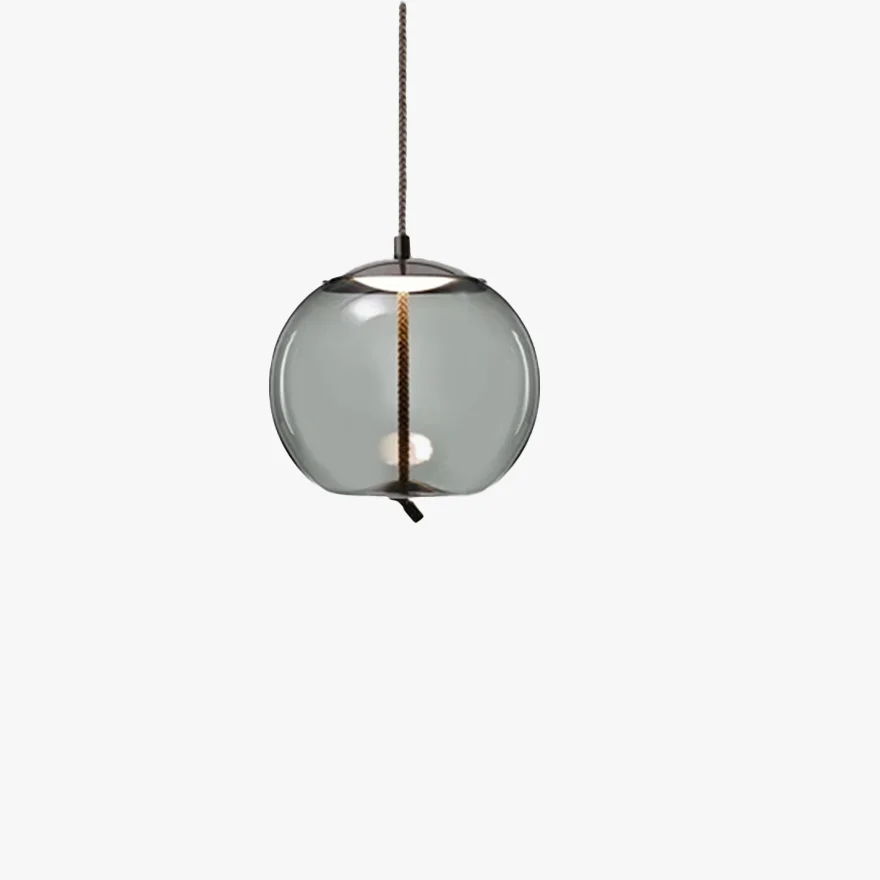 Contemporary Glass Geometric Living Room Pendant Light, Amber/Smoke Gray