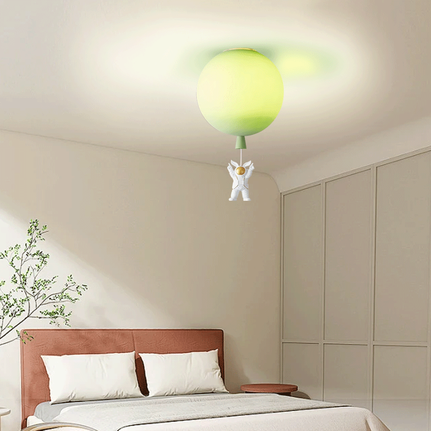 Designer Acrylic Astronaut Balloon Children's Room Ceiling Light, 8 Color