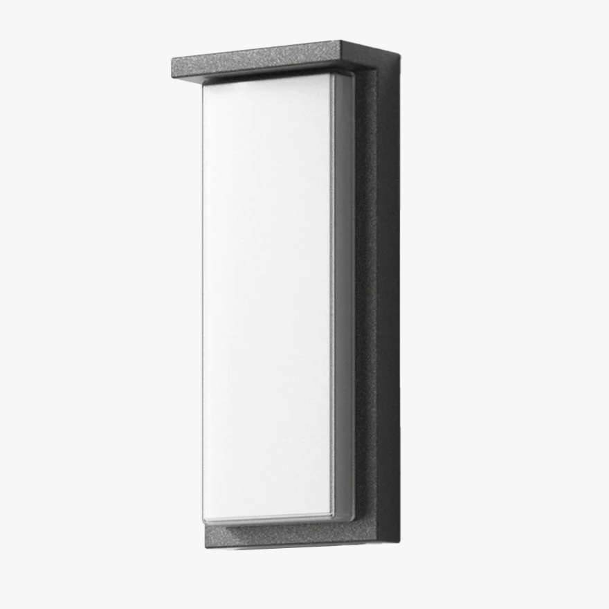 Contemporary Metal And Acrylic Rectangular Garden Wall Lamps, Black/White