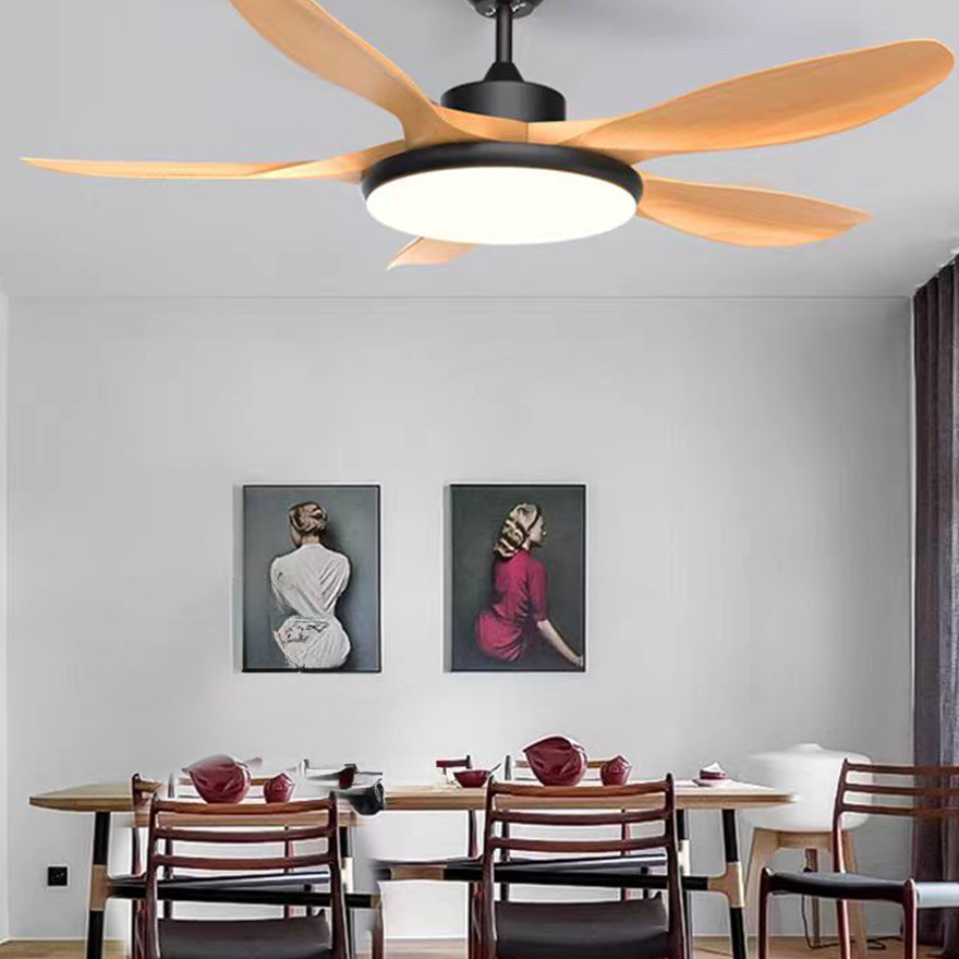 Unusual Metal And Acrylic Round Living Room Ceiling Fan, Wooden/Grey/White/Black