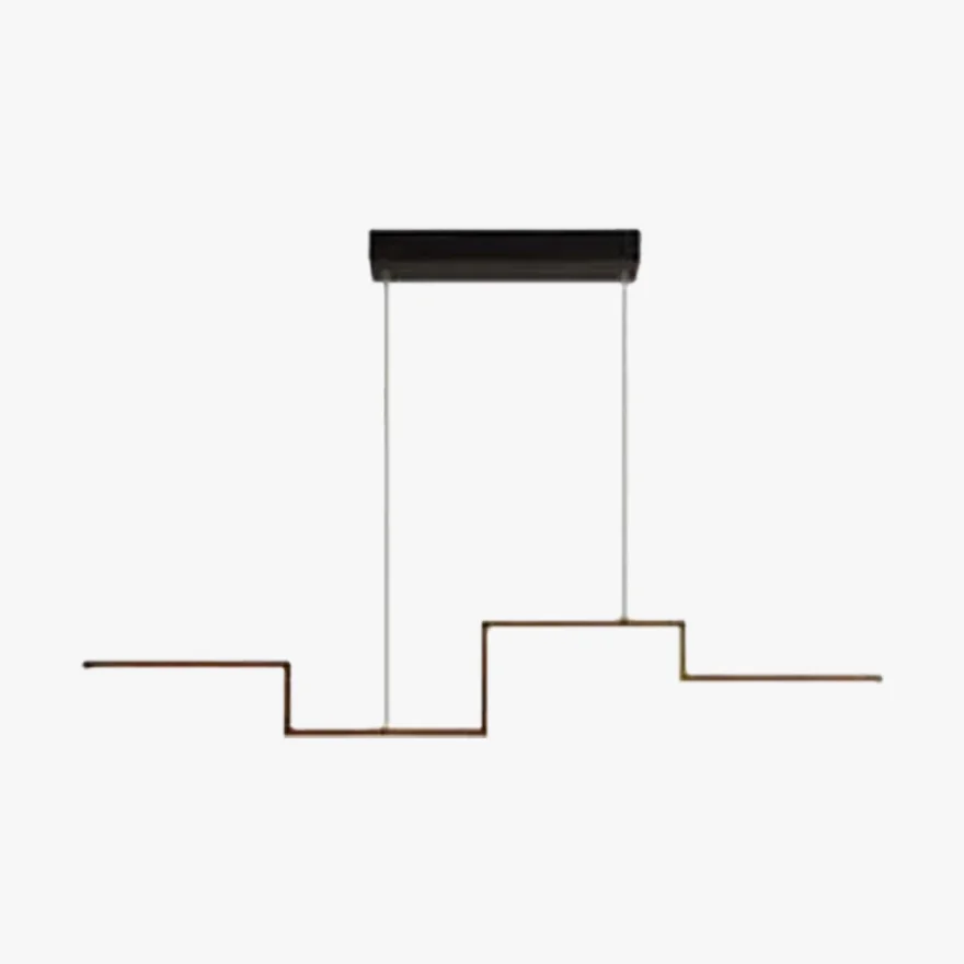 Minimalist Metal And Acrylic Linear Dining Room Chandelier Pendant Light, Black