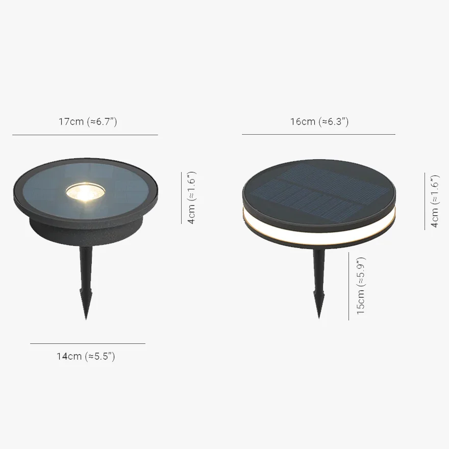 Minimalist Metal And Acrylic Round Outdoor Deck & Step/Ground Light, Black