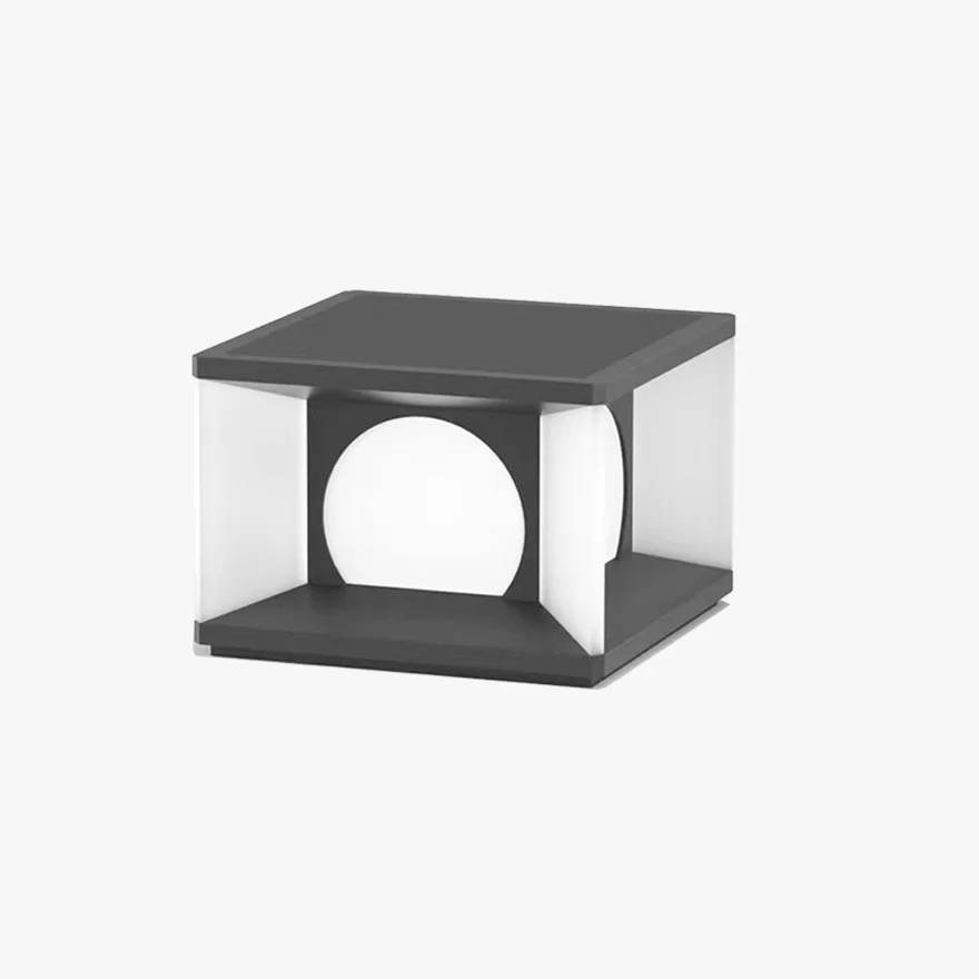 Modern Metal Rectangular Courtyard Outdoor Light, Black