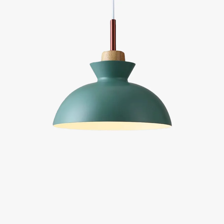 Morandi Metal Bowled Kitchen Pendant Light, Green/Grey/Yellow