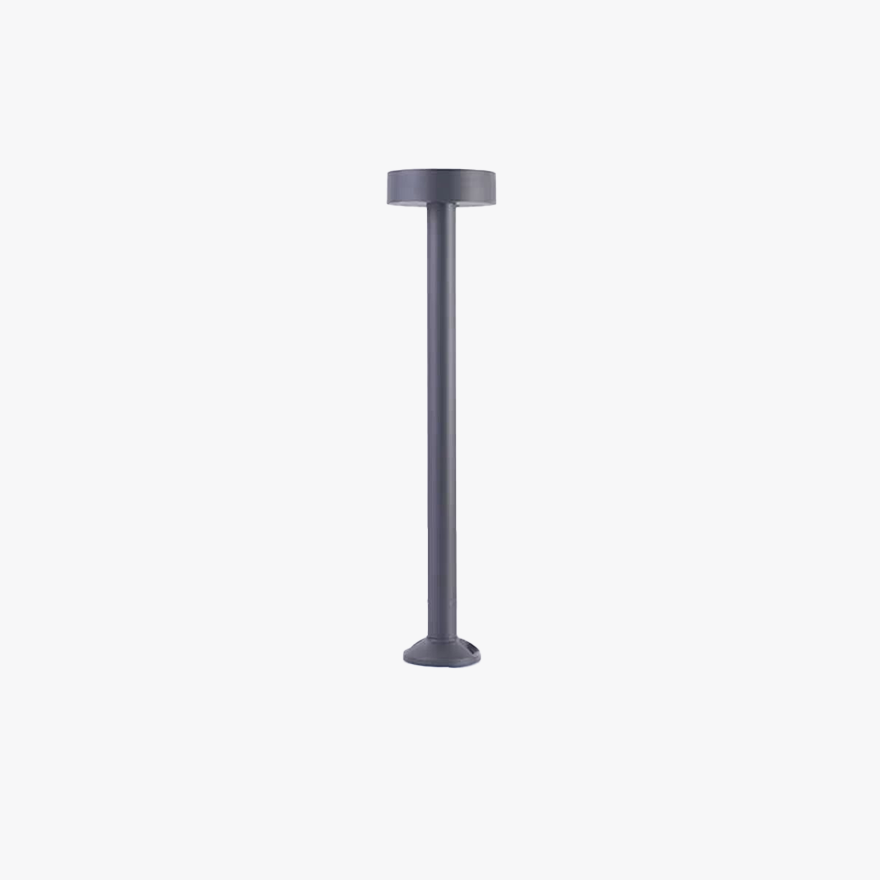 Minimalist Metal And Glass Cylindrical Terrace Outdoor Pillar Light, Black