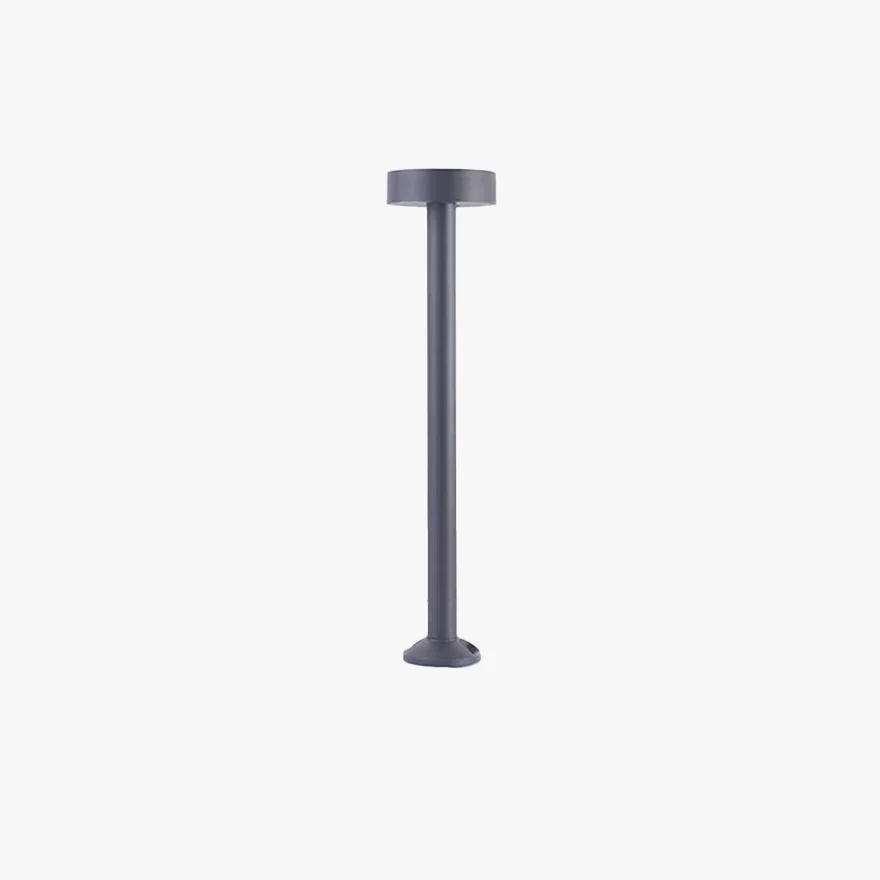 Minimalist Metal And Glass Cylindrical Terrace Outdoor Pillar Light, Black