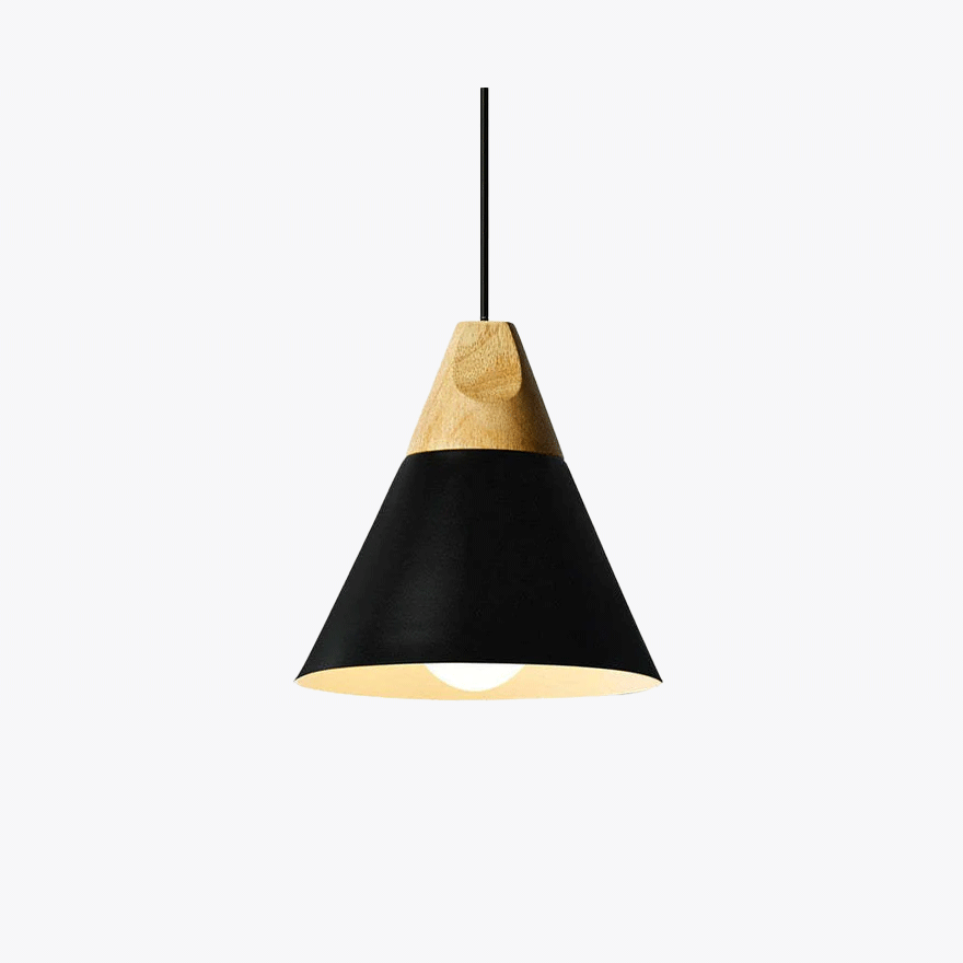 Morandi Metal And Wooden Geometric Kitchen Pendant Light, 6 Color