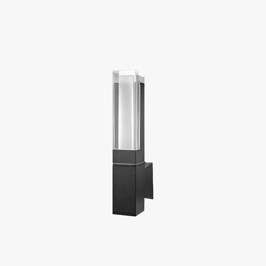 Modern Metal And Acrylic Rectangular Outdoor Wall Lamp, Black