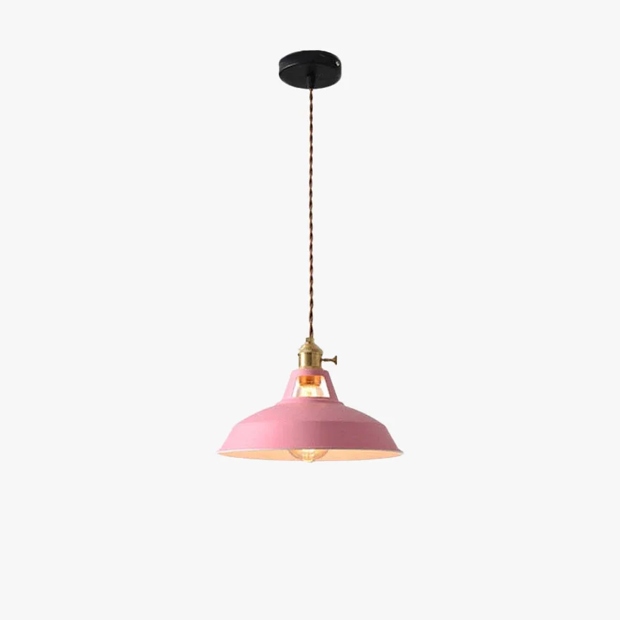 Modern Metal Hooded Living Room Pendant Light, 7 Color