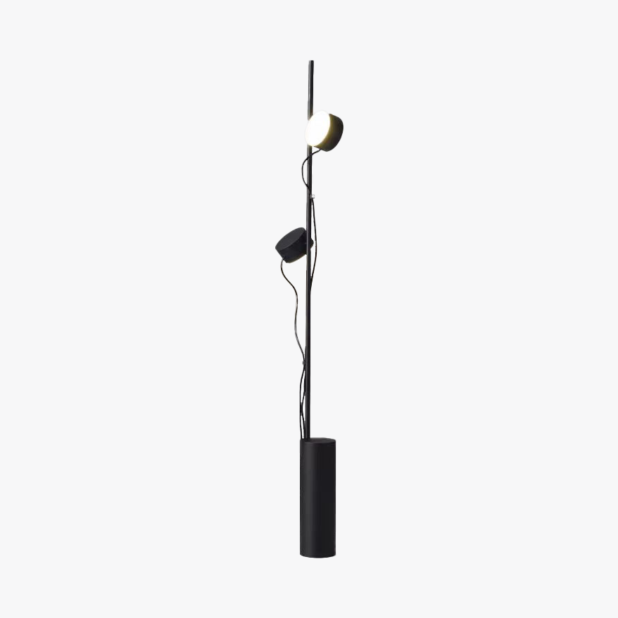 Modern Metal And Acrylic Linear Bedside Floor Lamp, Black