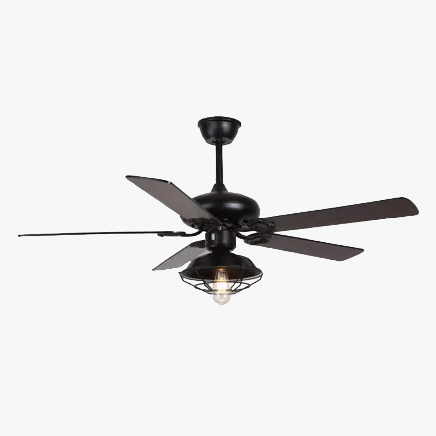 Industrial  Metal And Acrylic Radiographic Study Room Ceiling Fan, Black