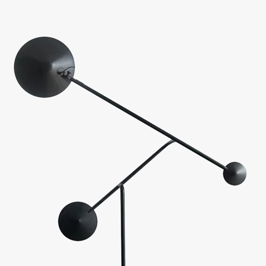 Unusual Metal Linear Study Room Floor Lamp, Black