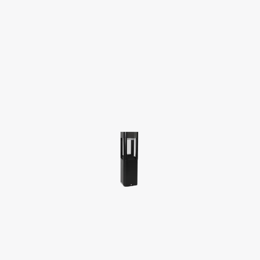 Modern Metal And Acrylic Square Garden Outdoor Pillar Light, Black