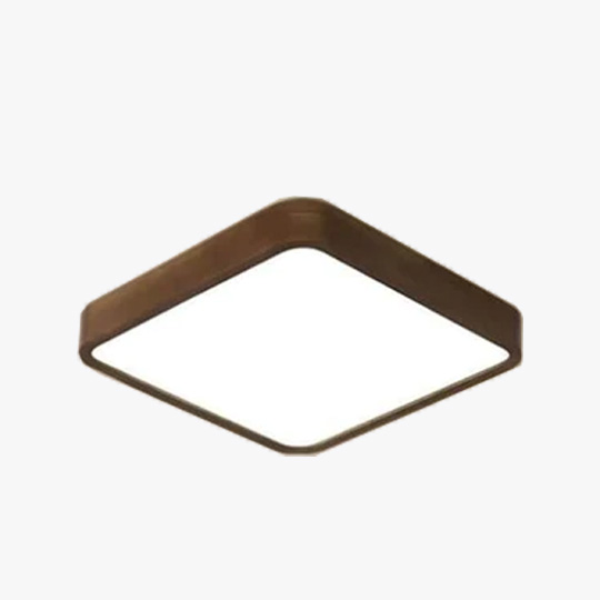 Classical Acrylic And Wooden Geometric Bedroom Ceiling Light, Walnut