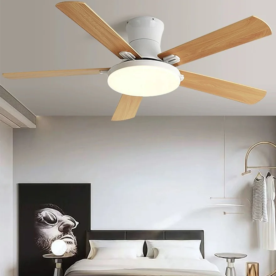 Modern Metal And Acrylic Round Study Room Ceiling Fan with Light, White/Black/Grey