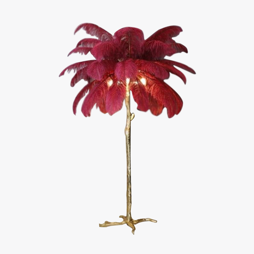 Art Deco Feather Dendritic Living Room Floor Lamp, 10 Color