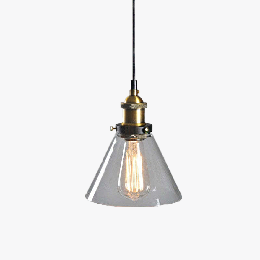 Modern Metal And Glass Geometric Kitchen Pendant Light, Clear/Amber/Smoke Grey