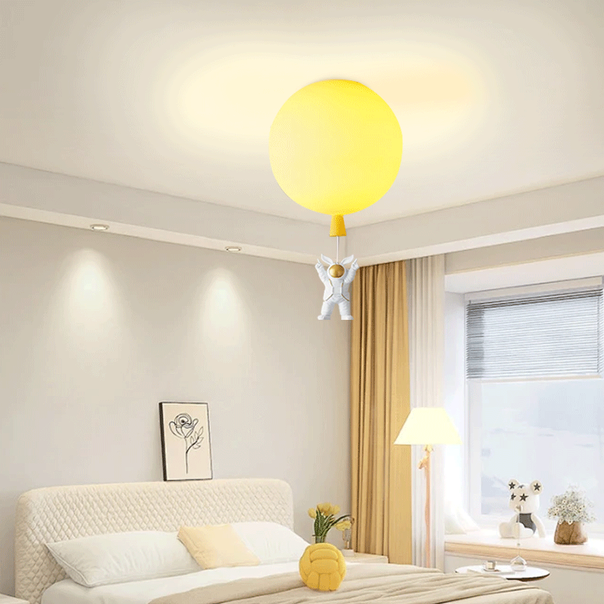 Designer Acrylic Astronaut Balloon Children's Room Ceiling Light, 8 Color