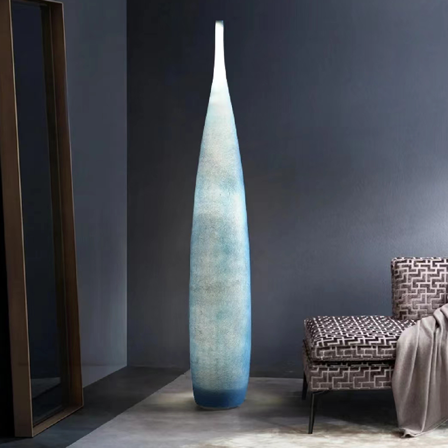 Decorative Resin Bottle Bedroom Floor Lamp, Blue/Green/White/Yellow