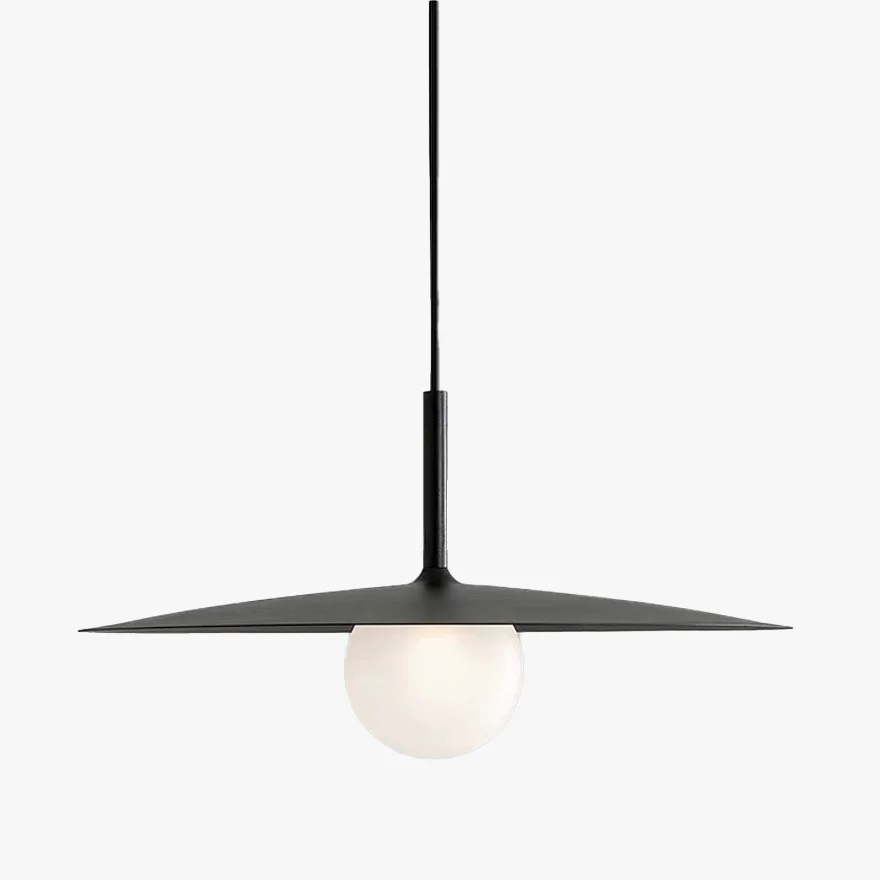 Minimalist Metal And Glass Hooded Study Room Pendant Light, Black/Grey/White