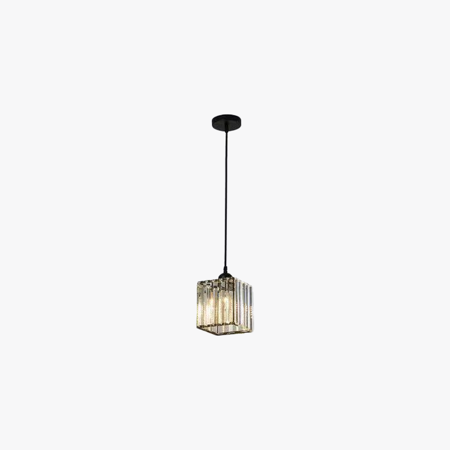 Nordic Metal And Glass Cylindrical Dining Room Pendant Light, Black/Gold