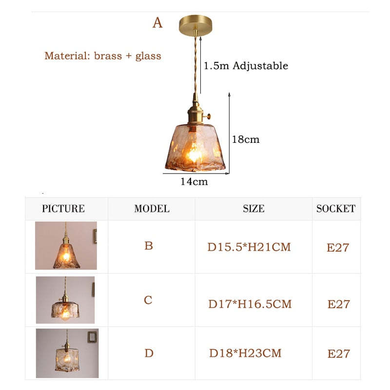 Modern Metal And Glass Geometric Dining Room Pendant Light, Amber