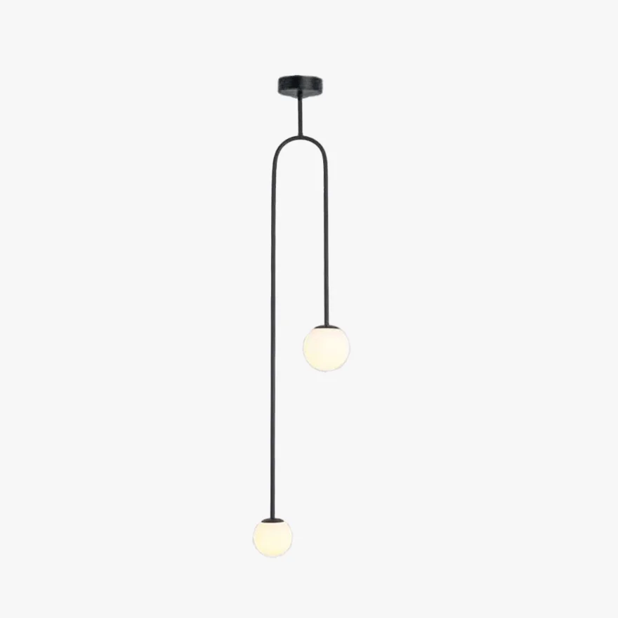 Designer Metal Linear Bedroom Pendant Light, Black