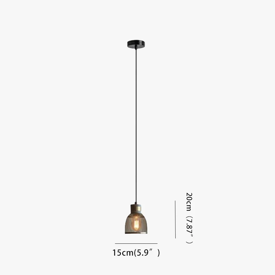 Industrial Metal And Cement Geometric Dining Room Pendant Light, Grey