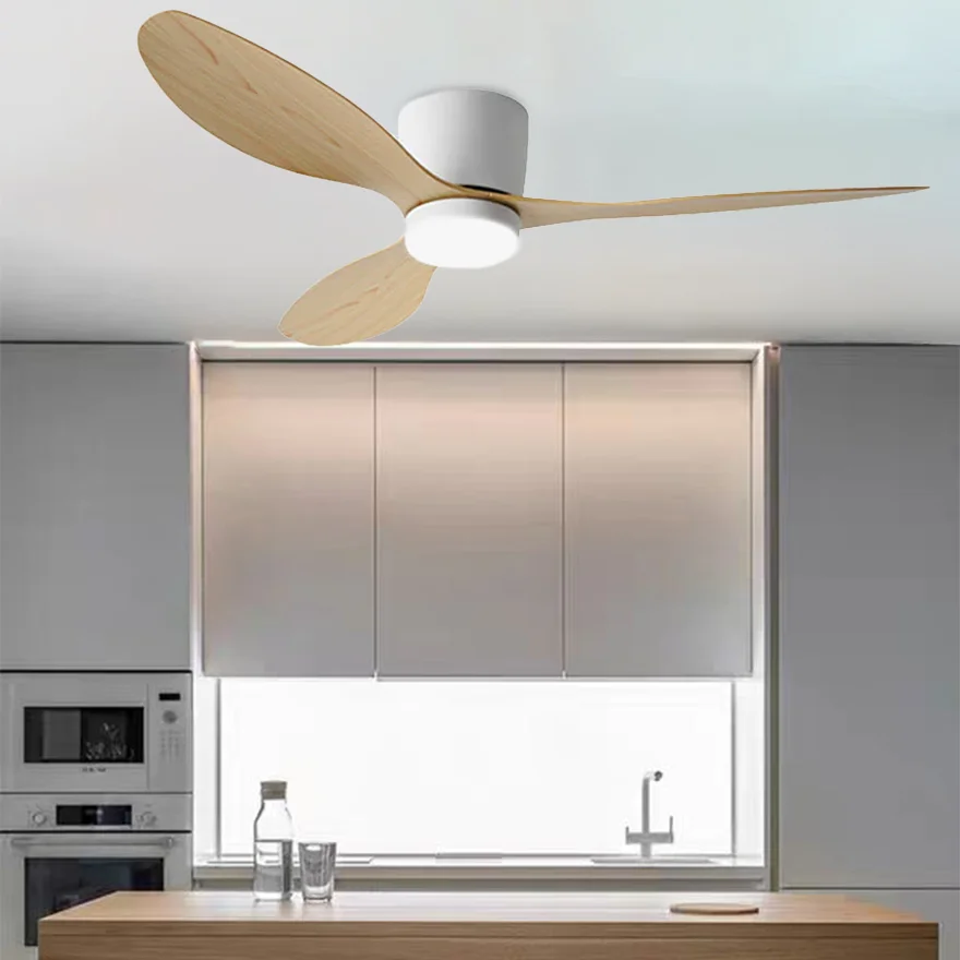 Minimalist Metal And Acrylic Round Dining Room Ceiling With Fan, Black/White