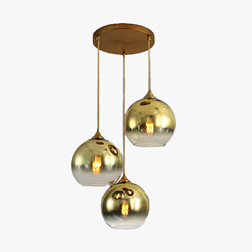 Modern Glass Arched Dining Room Pendant Light, Gold/Rose Gold/Silver