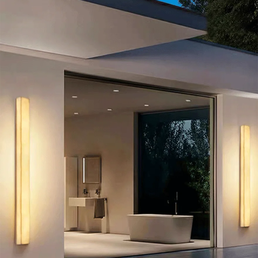 Edge Minimalist White Outdoor Wall Lamp