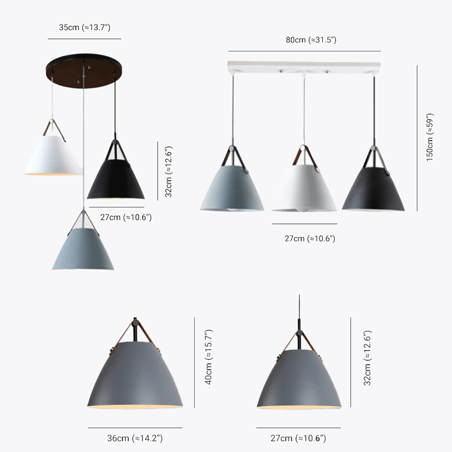 Contemporary Metal Cluster Study Room Pendant Light, Black/Gary/White