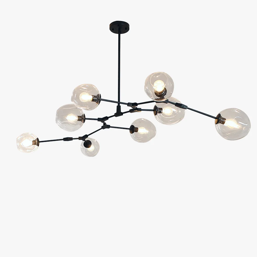 Modern Metal And Glass Bubble Bedroom Pendant Light, 6 Color