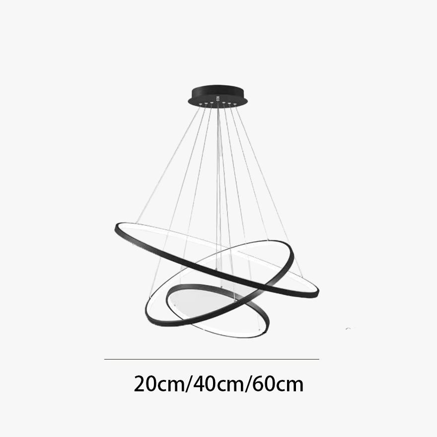 Modern Metal Ring Kitchen Pendant Light, White/Black/Gold