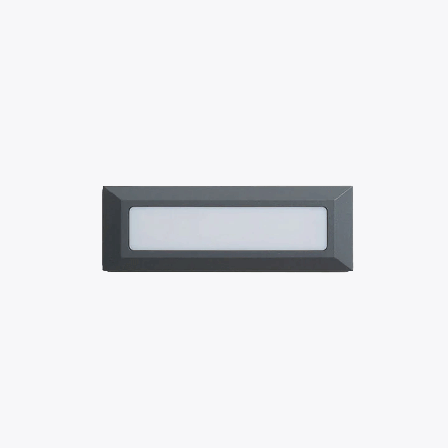 Minimalist Metal And Acrylic Rectangular Outdoor Pathway Light, Black/Grey