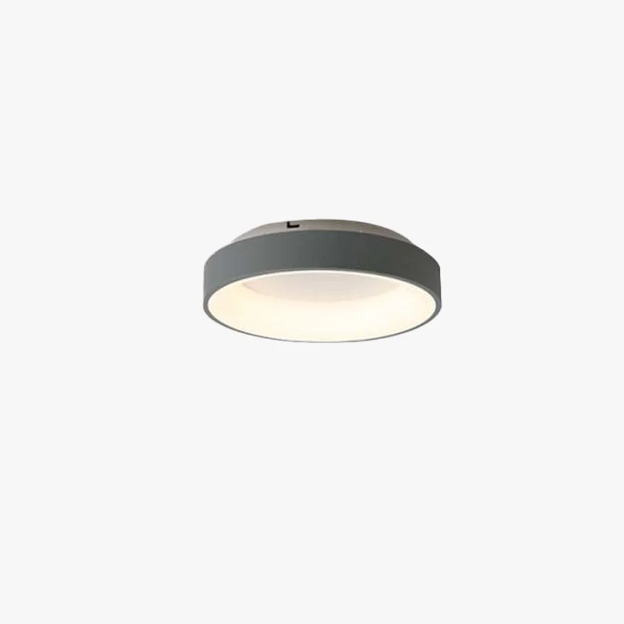 Scandinavian Metal And Acrylic Round Bedroom Ceiling Light, Gray/White